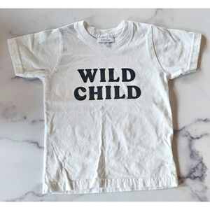 Justy Bae Unisex T Shirt Toddler 2T White Wild Child Short Sleeve Cotton Tee